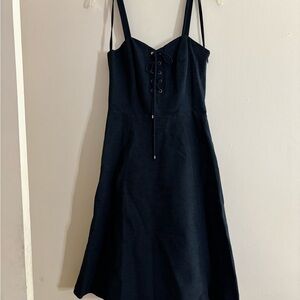 Polo Ralph Lauren Size 2 Indigo Blue Lace-Up Corset Fit & Flare Dress NWT $298